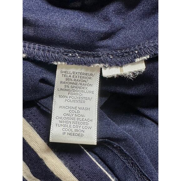 Ann Taylor LOFT Dress Womens‎ Small Sleeveless Shift Navy Stripe Tiered Nautical - Picture 7 of 10